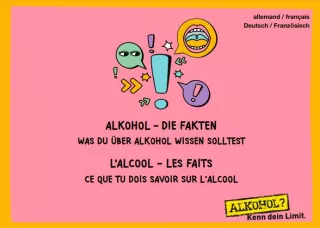 Broschuere: Alkohol? Kenn Dein Limit - Die Fakten (Deutsch / Französisch)
