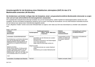 Unterrichtsplanung: Bankkaufmann/frau: Didaktischer Jahresplan Lernfeld 6