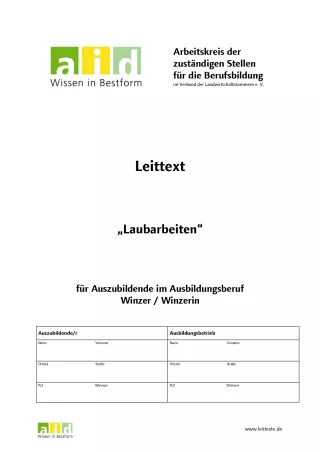 Unterrichtsbaustein: Leittext „Laubarbeiten“