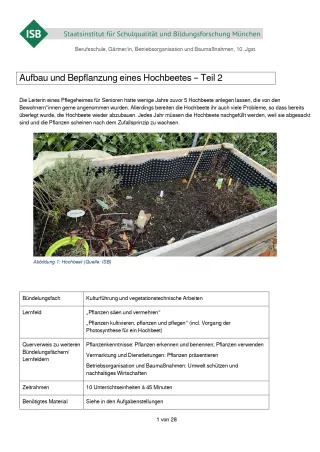 Unterrichtsbaustein: Aufbau und Bepflanzung eines Hochbeets Teil 2 (PDF)
