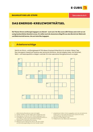 Arbeitsblatt: Ein smartes Elektronik-Gadget bauen: Energie-Kreuzworträtsel