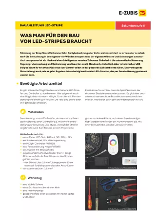 Arbeitsblatt: Ein smartes Elektronik-Gadget bauen: Bauanleitung LED-Stripe | Arbeitsblatt 1: Was man für den Bau von LED-Stripes braucht