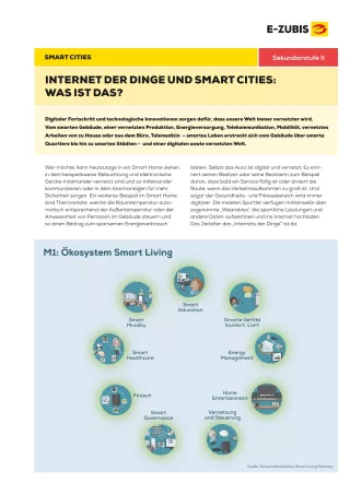 Arbeitsblatt: Smart Cities: vernetzt, digital, nachhaltig | Arbeitsblatt 1: Internet der Dinge und Smart Cities – was ist das?