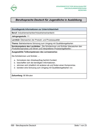 Unterrichtsplanung: Umgang mit Qualitätsregelkarten (PDF)