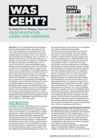 Broschuere: Ein Begleitheft für Pädagoginnen und Pädagogen zum Thema Geschlechter, Liebe und Grenzen