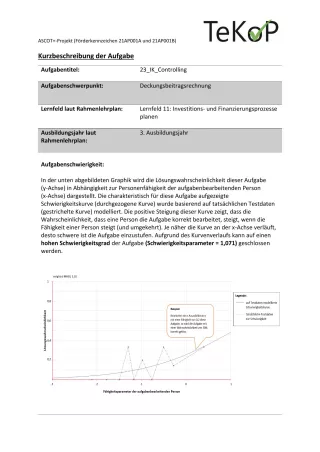 Arbeitsblatt: Industriekaufleute – Controlling I