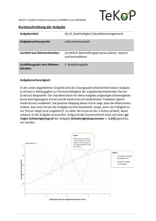 Arbeitsblatt: Industriekaufleute – Nachhaltigkeit Qualitätsmanagement