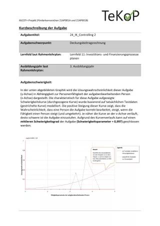 Arbeitsblatt: Industriekaufleute – Controlling II