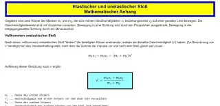 Text: Elastischer und unelastischer Stoß (Mathematischer Anhang)