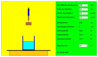 Interaktion: Auftriebskraft in Flüssigkeiten
