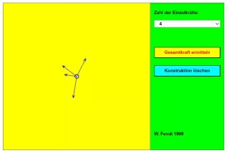 Interaktion: Gesamtkraft mehrerer Kräfte (Vektoraddition)