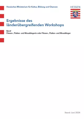 Unterrichtsplanung: Ergebnisse des länderübergreifenden Workshops zum Beruf Fliesen-, Platten- und Mosaikleger (m/w/d)