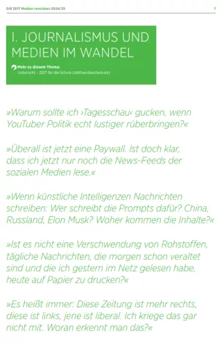 Unterrichtsbaustein: Medien verstehen | Kapitel 1: Journalismus und Medien im Wandel