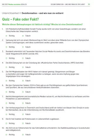 Unterrichtsbaustein: Medien verstehen | Kapitel 4: Desinformation und wie man sie entlarvt