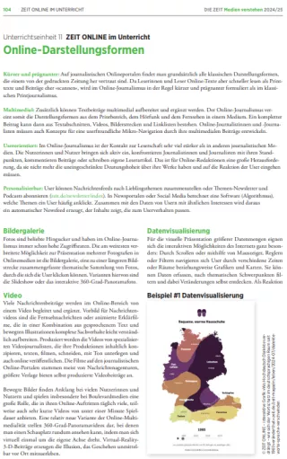 Unterrichtsbaustein: Medien verstehen | Kapitel 11: ZEIT ONLINE im Unterricht