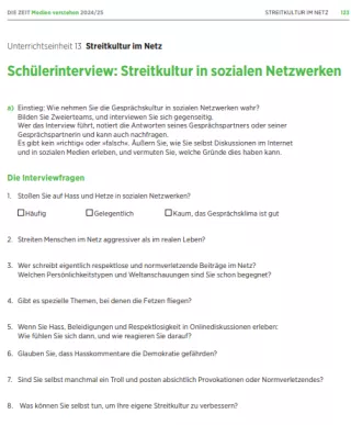 Unterrichtsbaustein: Medien verstehen | Kapitel 13: Streitkultur im Netz
