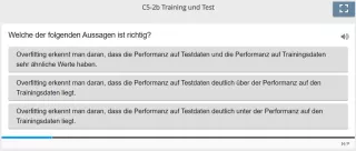 Lernspiel: C5-2 Single Choice: Training und Test (Quiz zum Video)