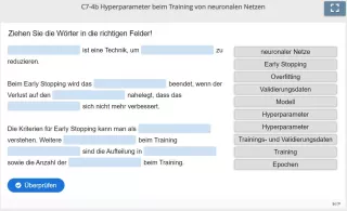 Lernspiel: C7-4 Drag the Words: Early Stopping (Quiz zum Video)