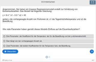 Lernspiel: D3 Question Set: Parameter in maschinell gelernten Modellen (Quiz zum Video)