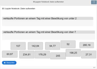 Lernspiel: B3 Drag and Drop: Daten aufbereiten (Mit zusammengeführten Daten arbeiten - Teil 2) (Quiz zum Jupyter Notebook)