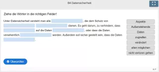 Lernspiel: B4 Drag the words: Was ist Datensicherheit? (Quiz zum Video)