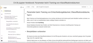 Sonstiges: C4-3 Jupyter Notebook: Parameter beim Training von Klassifikationsbäumen mit sklearn (Klassifikationsbäume, Teil 3)