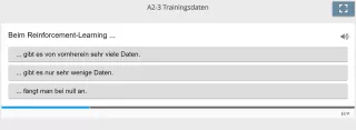 Lernspiel: A2-3 Single Choice: Reinforcement-Learning (Quiz zum Video)