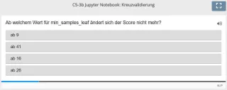 Lernspiel: C5-3 Single Choice: Mindestmenge von Samples pro Blatt (Quiz zum Jupyter Notebook)