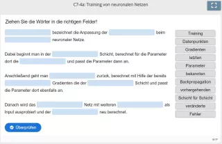 Lernspiel: C7-4 Drag the Words: Back Propagation (Quiz zum Video)