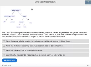 Lernspiel: C4-1 Multiple Choice: Klassifikationsbaum interpretieren (Quiz zum Video)