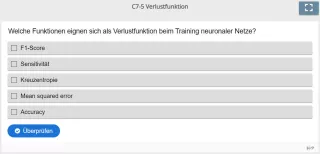 Lernspiel: C7-5 Multiple Choice: Verlustfunktionen bei neuronalen Netzen (Quiz zum Video)