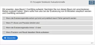 Lernspiel: C5-1 Multiple Choice: Überlegungen zum Abschluss (Quiz zum Jupyter Notebook)