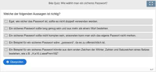 Lernspiel: B4 Multiple Choice: Sichere Passwörter (Quiz zum Video)