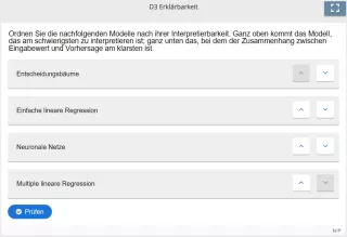 Lernspiel: D3 Sort the Paragraphs: Interpretierbarkeit von Modellen (Quiz zum Video)