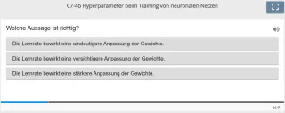 Lernspiel: C7-4 Single Choice Set: Lernrate (Quiz zum Video)