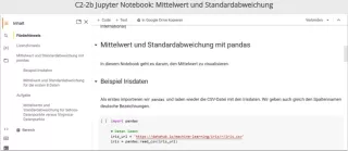 Sonstiges: C2-2 Jupyter Notebook: Mittelwert und Standardabweichung mit pandas