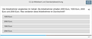 Lernspiel: C2-2 Single Choice: Mittelwert berechnen (Quiz zum Video)