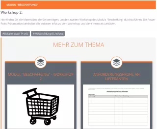 Unterrichtsbaustein: Modul „Beschaffung“ Workshop 2