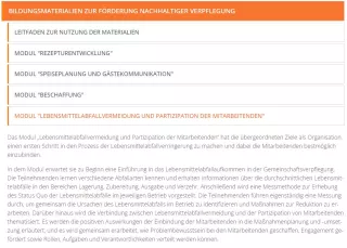 Unterrichtsplanung: Modul „Lebensmittelabfallvermeidung und Partizipation der Mitarbeitenden“