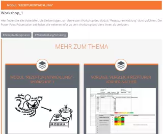 Unterrichtsbaustein: Modul „Rezepturentwicklung“ Workshop 1