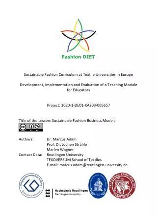 Unterrichtsbaustein: Fashion DIET: Sustainable Fashion Business Models (DOCX)