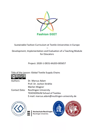 Unterrichtsbaustein: Fashion DIET: Global Textile Supply Chains (PDF)