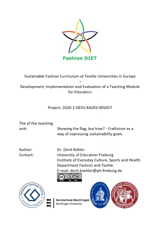 Unterrichtsbaustein: Fashion DIET: Showing the flag, but how? – Craftivism (PDF)