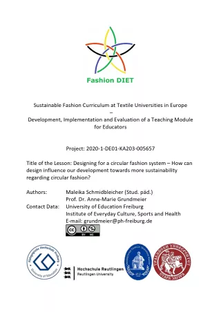 Unterrichtsbaustein: Fashion DIET: Designing for a circular fashion system (DOCX)