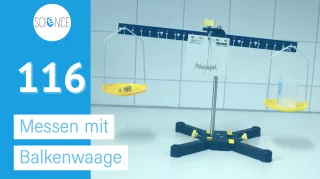 Video: Messen mit der Balkenwaage. Wie schwer ist der Messbecher?