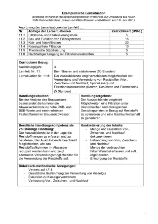 Unterrichtsplanung: Bier filtrieren und stabilisieren: Vermeidung und Verwendung von Reststoffen