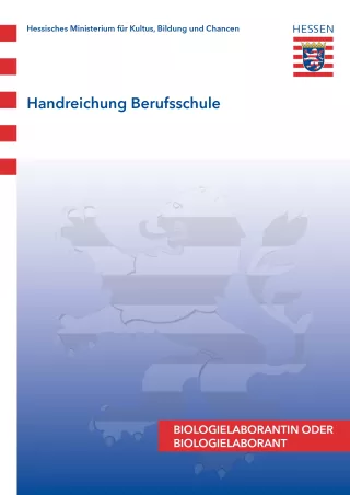 Unterrichtsplanung: Handreichung Berufsschule Biologielaborant/in