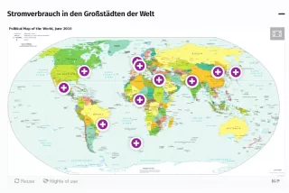 Interaktion: Stromverbrauch in den Großstädten der Welt