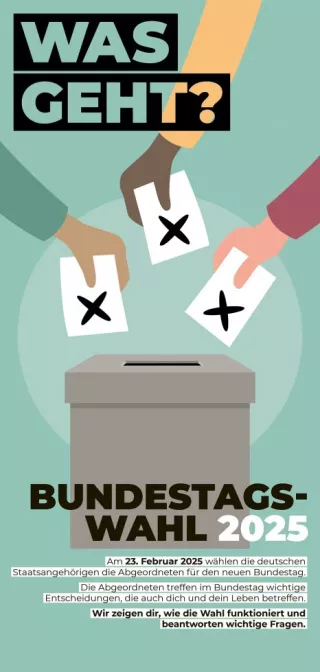 Veranschaulichung: Flyer zur Bundestagswahl 2025