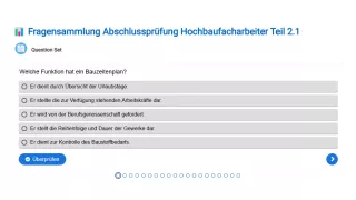 Interaktion: Fragensammlung Abschlussprüfung Hochbaufacharbeiter Teil 2.1